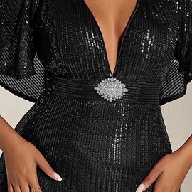 HAISWET Vintage Art Deco Crystal Rhinestone Brooch Pin for Women White