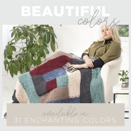 (1 Skein) Lion Brand Yarn Off The Hook Bulky No Needle, Sunrise