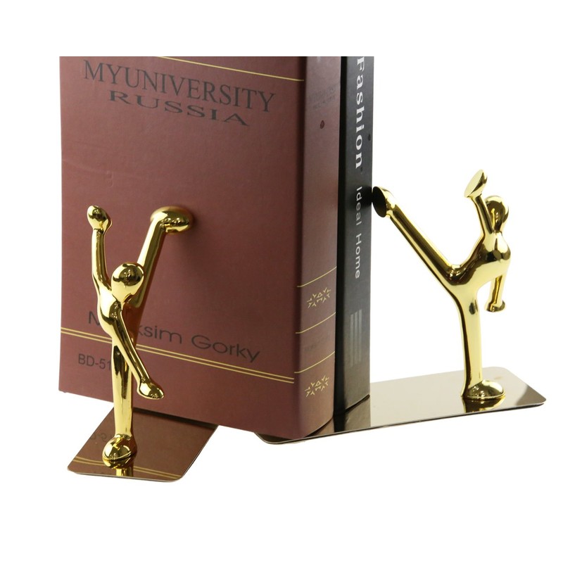 Stainless Steel Kung Fu Man Book Ends Heavy Duty Bookend