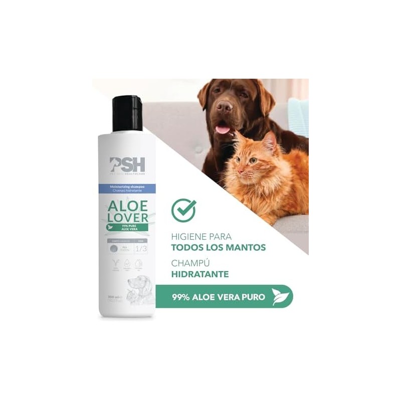 PSH PET SKIN HEALTHCARE Aloe Lover Shampoo, Limpiador para Mascotas,