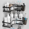 AKTECKE Corner Shower Caddy, 2 Pack Adhesive Shower Corner Organizer