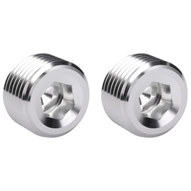 Podavelle 3/4 NPT Male Thread Allen Head Socket Pipe Plug Fitting Aluminum Silver, Pack of 2