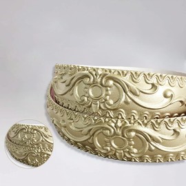 HFYZZ Flexible Molding Trim Self Adhesive, Crown Molding Ceiling, Wall Peel and Stick for Mirror Furniture Door Wardrobe Home Decor, 1.42 Inch x 16.4 Ft Gold