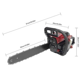 Gas Chainsaw, 58CC 2-Stroke Gasoline Powered Chain Saw 20Inch Cutting Gasoline Chainsaw with Chain & Guide Bar, Petrol Chain Saw Gas Sawing Garden Tool for Wood Cutting Tree Trimming, 10000Rpm