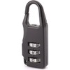 Black Zinc Alloy Three-Wheel Mini Code Lock Luggage Zipper Lock