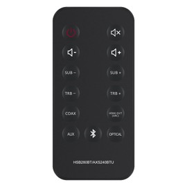 VINABTY AXS240BTU HSB280BT Remote Control Replacement for Hitachi SOUNDBAR SYSTEM AXS240BTU HSB280BT HSB280BT/AXS240BTU Remote Control