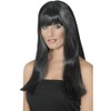 Mystique Black Long Straight Divided Wig for Adult Women, Black