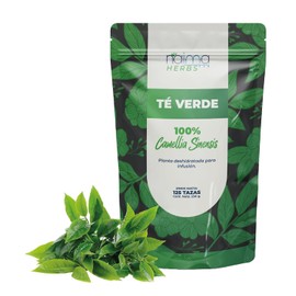 NAIMA Té Verde Orgánico 250 g | Hoja Suelta 100% Natural | Tisana Artesanal | Rinde +100 Tazas | Bolsa Resellable | Sin Conservadores