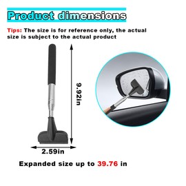 Car Rearview Mirror Wiper, Retractable Car Side Mirror Squeegee with Telescopic Long Handle, Mini Portable Automotive Window Cleaner Tool for Rainy Foggy Weather, Universal Car Accessories (Black)