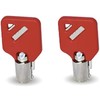 Elevator Lock Key, 2 FEO-K1 Keys with Red Key Covers (FEOK1), Red, New and Replaceable Keys, 2 FEOK1 Keys (FE0K1), Fits Elevator Lock FE0-K1 (FEO-K1)