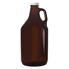 Libbey Amber 64 Oz. Growler with White Metal Lid