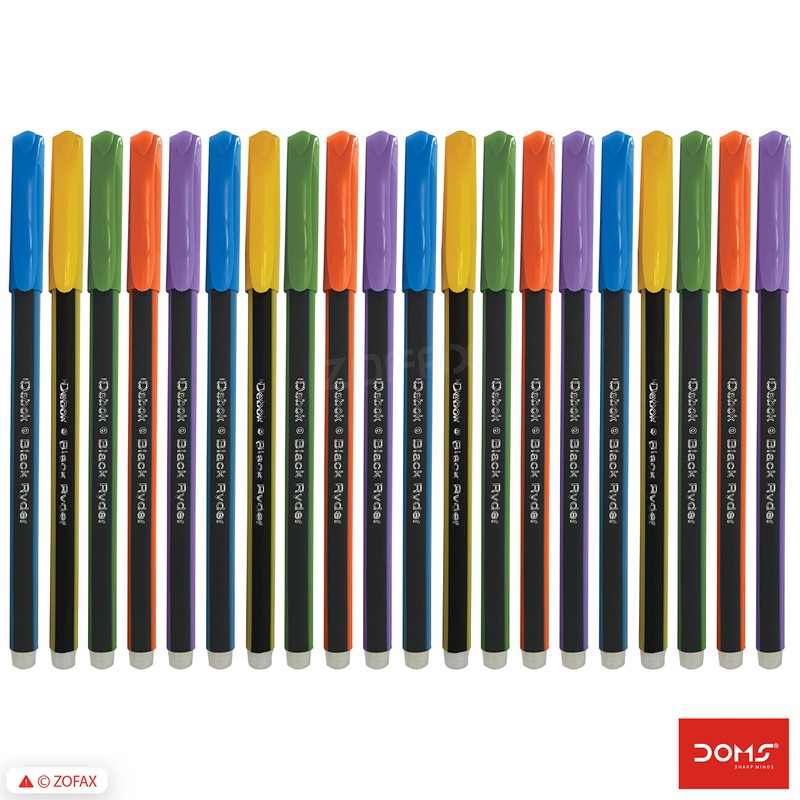 Doms 20 x 0.7mm Debok BLUE Fine Tip Ballpoint Pens