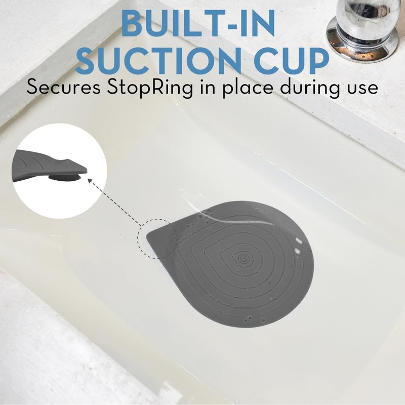 STOPRING The Ultimate Bathtub Drain Stopper/Silicone Bathroom Sink Stopper/Kitchen Sink