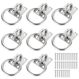 KIPTVO 8PCS Tie Rings for Horses, Galvanised Dog Horse Tie up Rings 30mm x 35mm, Stainless Steel Horse tie Buckle, Tie Ring for Horse, Universal Dog Animal Tether Stable Ring Hook
