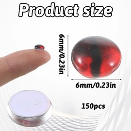 150PCS Assorted Eyes Glass Cabochon, 6mm Cabochons Glass Eyes for Crafts Glasses Dragon Eye Animals Crochet Eye for Clay Doll Making Craft DIY Findings Jewelry Making, Mixed Colors