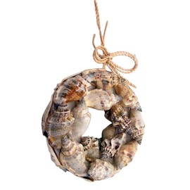 Shell Wreath Ornament, Nautical Theme Christmas Decoration, Festive Holiday Ornament, 3.5 Inches