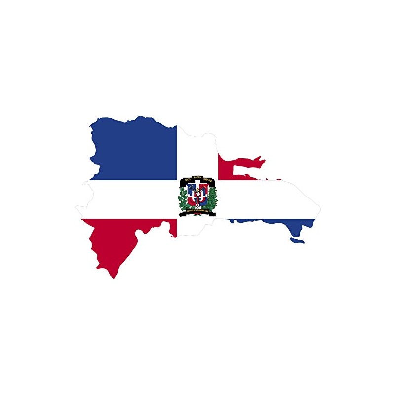 Map with Flag Inside Dominican Republic 4x5.5 Sticker Decal die