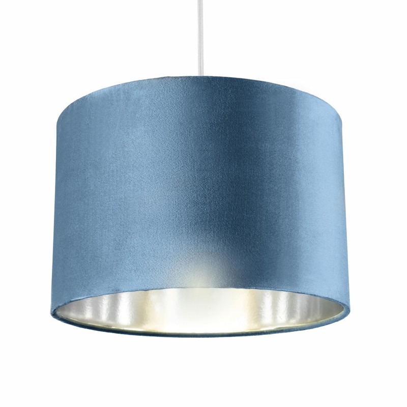 CGC Lighting Modern Velvet 30cm Drum Ceiling Lamp Shade Pendant
