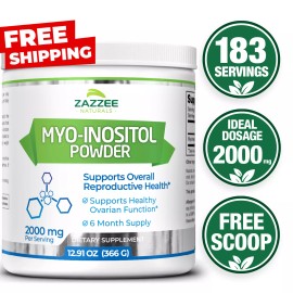Pure Myo-Inositol Veggie Powder – PCOS Support & Hormonal Balance – Fertility & Reproductive Health – Vegan-Friendly, Non-GMO, 12.91 Oz (183 Servings)