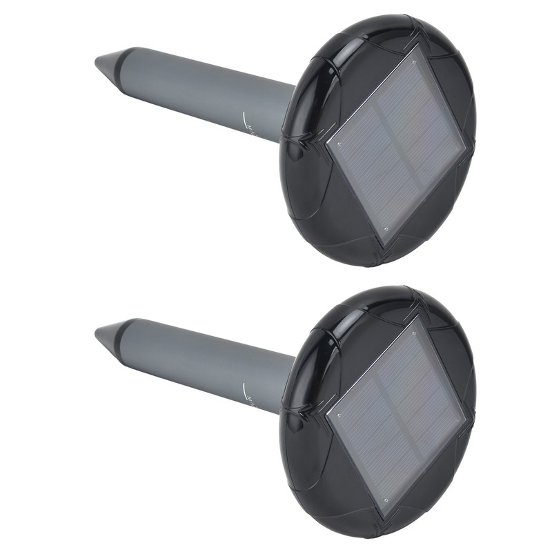 2PCS Ultrasonic Animal Repeller Solar Mouse Repeller Expeller for Outdoor