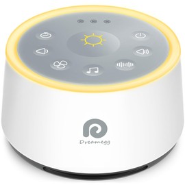 Dreamegg White Noise Machine - D1 Sound Machine for Sleeping & Relaxing, 24 Soothing Sounds, 3 Auto-off Timer, Soothing Night Light, Noise Machine for Baby/Kid/Adults/Office, USB or DC Powered, White
