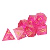 7PCS Polyhedral Dice Clear Numbers Pointed Edges Resin Dice Set