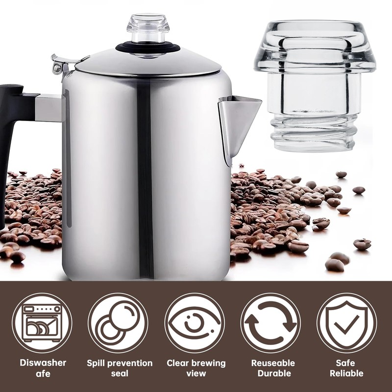 Coffee Percolator Plastic Knob Top and Washer Rings Compatible with