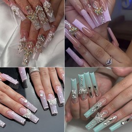 Shiny Alloy Butterfly Nail Charms 3D Butterfly Nail Art Charms for Acrylic Nails Butterfly Nail Rhinestones Nail Jewels Butterflies Shape Crystals Diamonds for Nail Tip DIY Nail Decoration Accessories