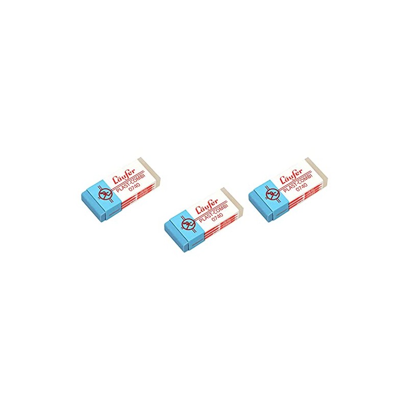 LÄUFER Set of 3 Plastic Erasers Kombi-Plast (07400)
