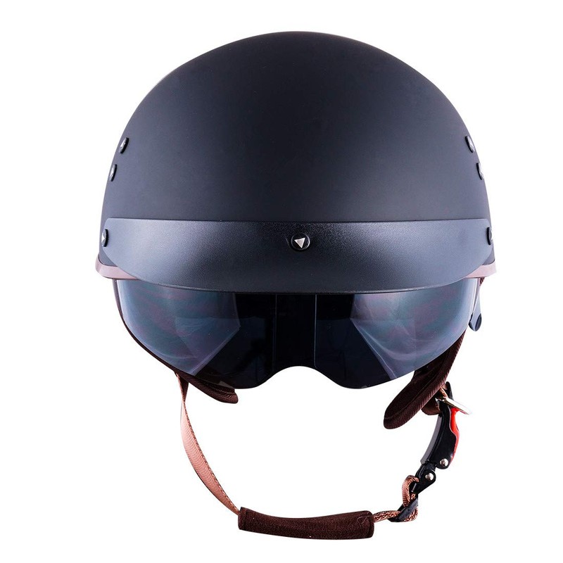 VCOROS Motorcycle Half Face Helmet Sun Visor Quick Release Buckle