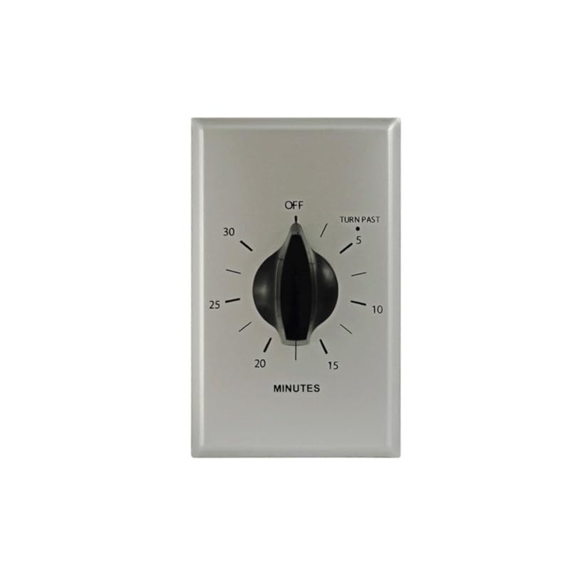 MarkTime 93302 Commercial Grade in-Wall Timer, 30 Minutes, Brushed Aluminum
