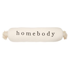 Mud Pie HOMEBODY Bolster Pillow, 8" x 33", White