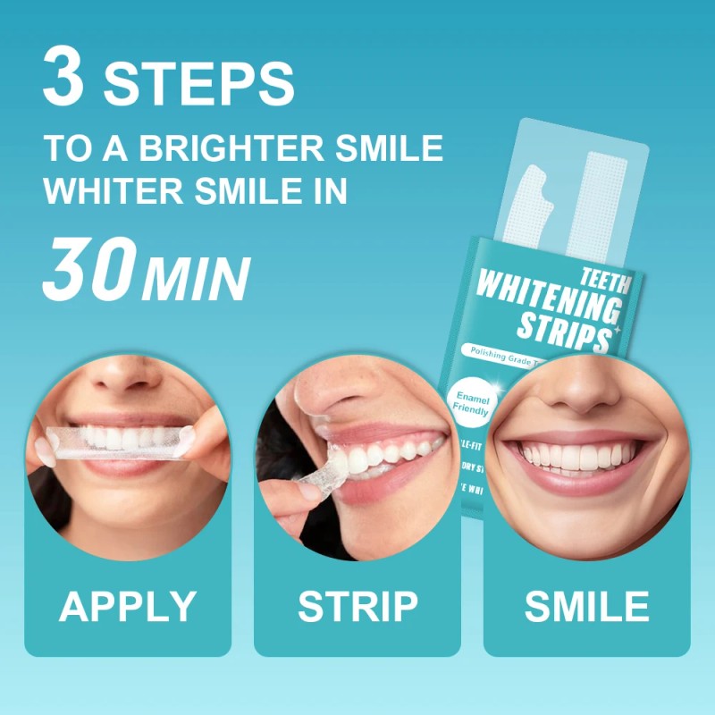 Fast Result 3hp Peroxide Teeth Whitening Strips 14 Treatment Non