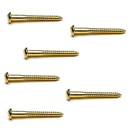 Merriway BH03781 (10 Pcs) Slotted Roundhead Screw, Solid Brass 6 x 3/4 Inch - Pack of 10 Pieces