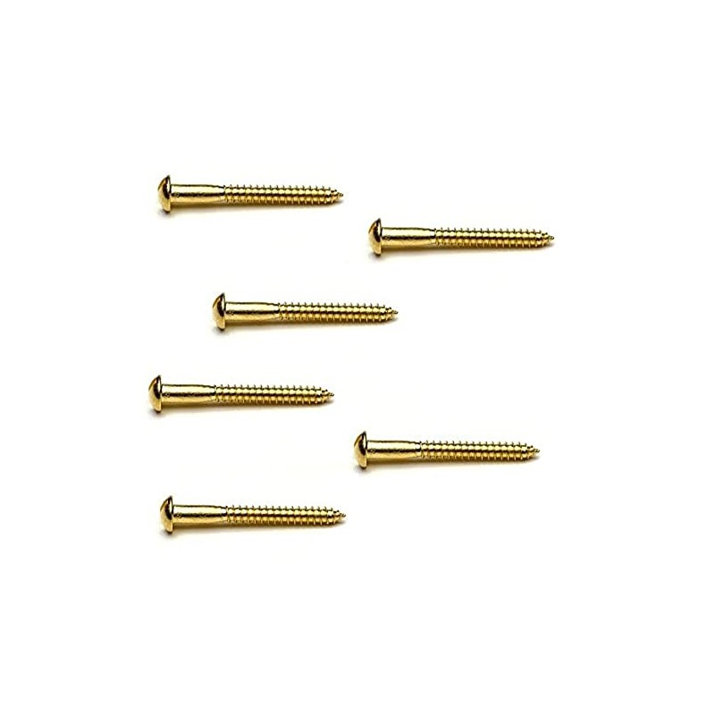 Merriway BH03781 (10 Pcs) Slotted Roundhead Screw, Solid Brass 6