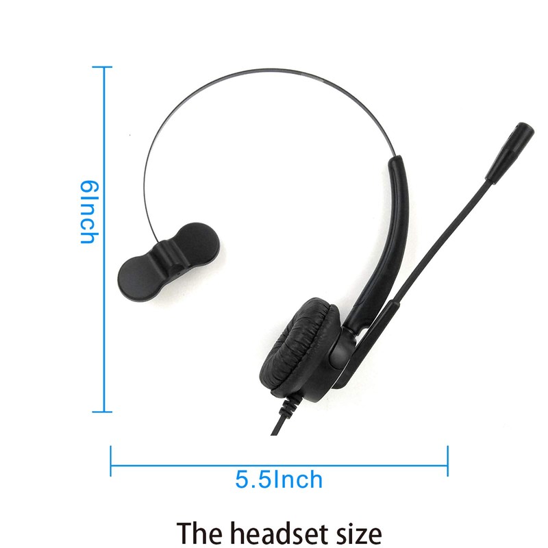 TriPro - Auriculares de teléfono RJ9 de 4 pines para