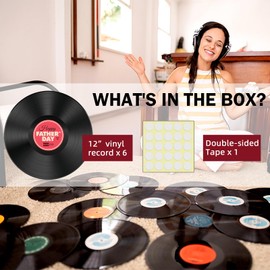 Leptetek 6PCS Real Vinyl Records, Lot of 12" Vinyl Records for Crafts & Decoration, Vinyl Record Decorations for Wall Aesthetic, 70s 80s 90s Rock & Roll Music Party Decor