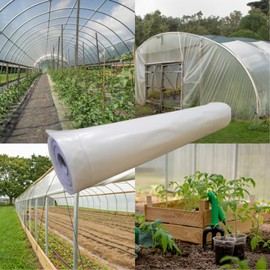FPS - 4 Year Clear 6 mil Greenhouse Plastic Sheeting - Clear Greenhouse Plastic Sheeting, Polyethylene Greenhouse Plastic Film, Transparent Plastic Film for Greenhouse, Greenhouse Film (25' x 50')