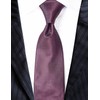 Extra Long Microfibre Tie Burgundy Solid Polyester XL Woven Necktie