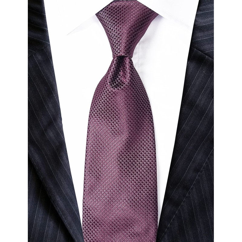 Extra Long Microfibre Tie Burgundy Solid Polyester XL Woven Necktie