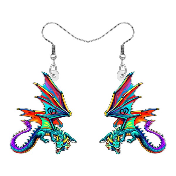 DOWAY Acryl Drachen Geschenke Fantasy Drachen Ohrringe für Damen Mädchen