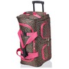 Rockland Rolling Duffel Bag, Pink Leopard, 22-Inch