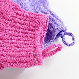 Moonmini® 4 Pair Set Scrubbing Exfoliating Gloves ★ Double Side Durable Nylon Shower Gloves ★ Body Scrub Exfoliator for Men, Women & Kids ★ Bath Scrubber for Acne & Dead Cell