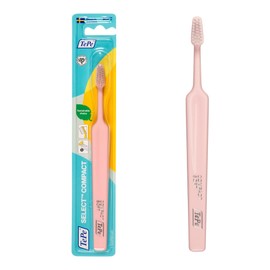 TePe Select Medium Toothbrush, Adult Medium-Bristle Toothbrush with Compact Tapered Head and Angled Neck, Pack of 1
