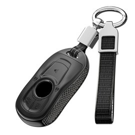 ontto 4 buttons Car Key fob Cover compatible with Buick Enclave Lacrosse Verano Encore Regal Envision Cascada GL8 2016 up Smart Key holder case Shell keyring keychain protector accessories Black B