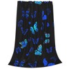 Blue Butterfly Soft Warm Throw Blanket Lightweight Flannel Fleece Bed