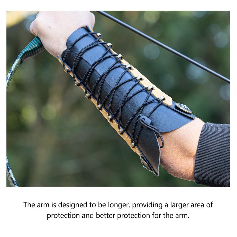 Prespollw Handmade Leather Arm Guard & Shooting Glove - Adjustable
