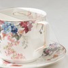 Gracie China Hydrangea Porcelain Tea/coffee Cups with Saucers, Set of