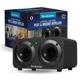 Brookstone Ultrasonic High-Frequency Repeller – Dual Speaker Sound Technology | 6,450 sq. ft. Coverage | Non-Chemical, Eco-Friendly Deterrent | 5 Frequency Modes | Indoor & Outdoor Use