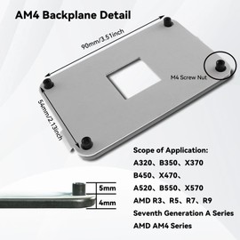 GSCOLER AM4 Backplate & Bracket, Heavy-Duty Durable CPU Heatsink Mounting Solution for AMD AM4 Socket - Fully Compatible with B350/X370/A320/X470/B450/B550/X570 - Enhanced Cooling Support for CPU Fan